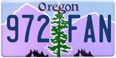 OR license plate 972FAN