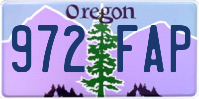 OR license plate 972FAP