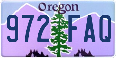 OR license plate 972FAQ