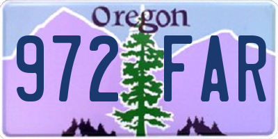 OR license plate 972FAR