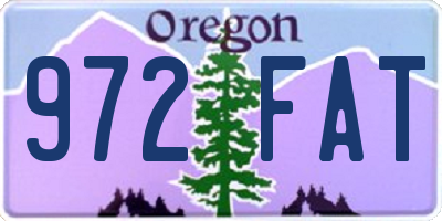 OR license plate 972FAT