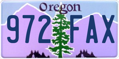 OR license plate 972FAX