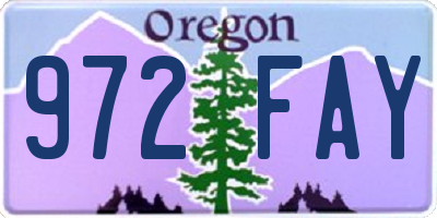 OR license plate 972FAY