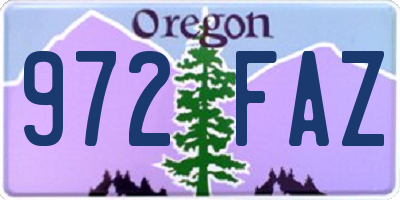 OR license plate 972FAZ