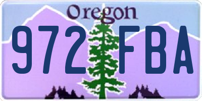 OR license plate 972FBA