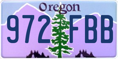 OR license plate 972FBB