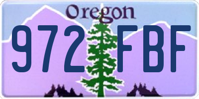 OR license plate 972FBF
