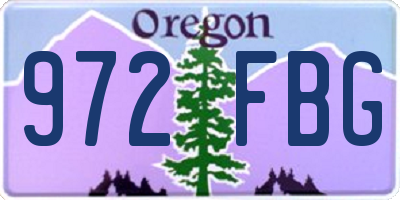 OR license plate 972FBG