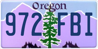 OR license plate 972FBI