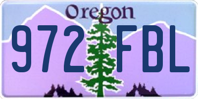 OR license plate 972FBL