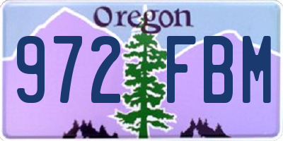 OR license plate 972FBM