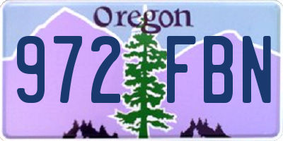 OR license plate 972FBN