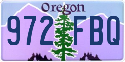 OR license plate 972FBQ
