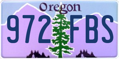 OR license plate 972FBS