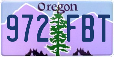 OR license plate 972FBT