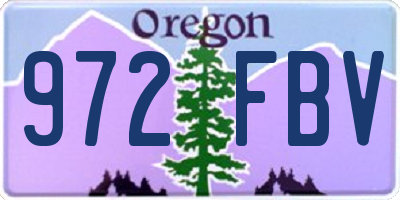 OR license plate 972FBV