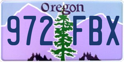 OR license plate 972FBX