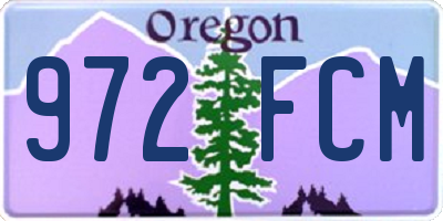OR license plate 972FCM