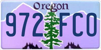 OR license plate 972FCO