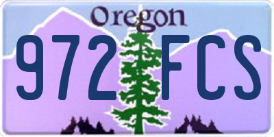 OR license plate 972FCS