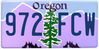 OR license plate 972FCW