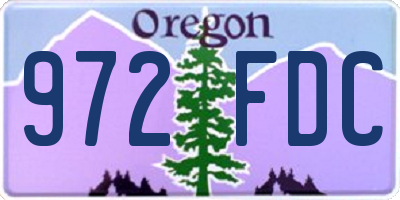 OR license plate 972FDC