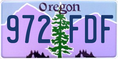 OR license plate 972FDF