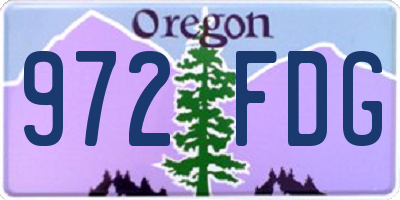OR license plate 972FDG