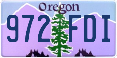 OR license plate 972FDI