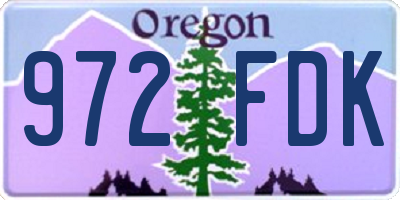 OR license plate 972FDK