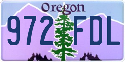 OR license plate 972FDL