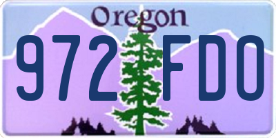 OR license plate 972FDO