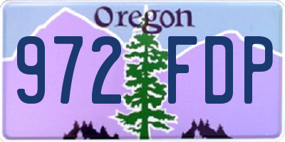 OR license plate 972FDP