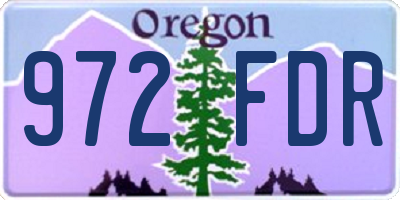 OR license plate 972FDR