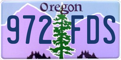 OR license plate 972FDS
