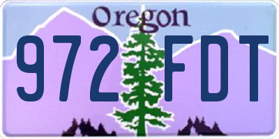 OR license plate 972FDT