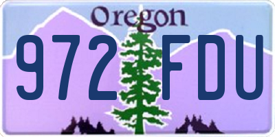 OR license plate 972FDU
