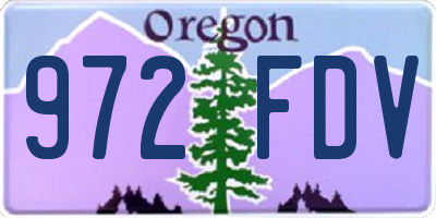 OR license plate 972FDV