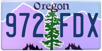 OR license plate 972FDX