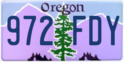 OR license plate 972FDY