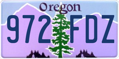 OR license plate 972FDZ