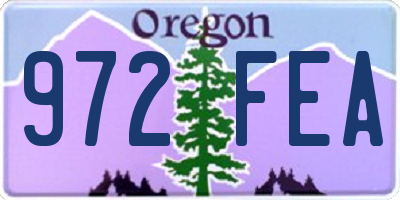 OR license plate 972FEA
