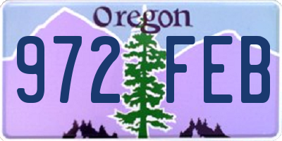 OR license plate 972FEB