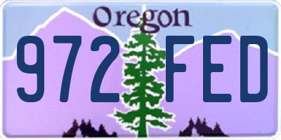OR license plate 972FED