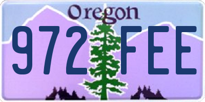 OR license plate 972FEE