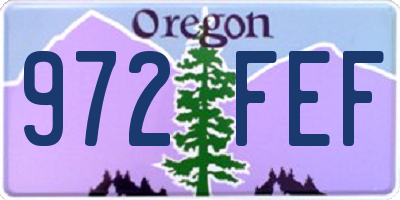 OR license plate 972FEF