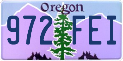OR license plate 972FEI