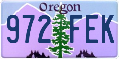 OR license plate 972FEK