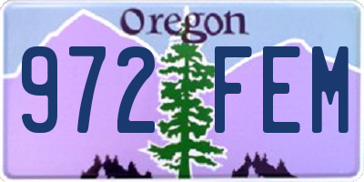 OR license plate 972FEM