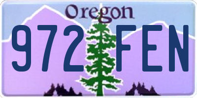 OR license plate 972FEN